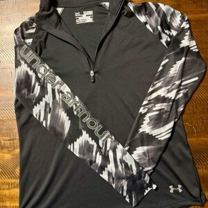 Under Armour Heat Gear Black and White Patterned Quarter Zip